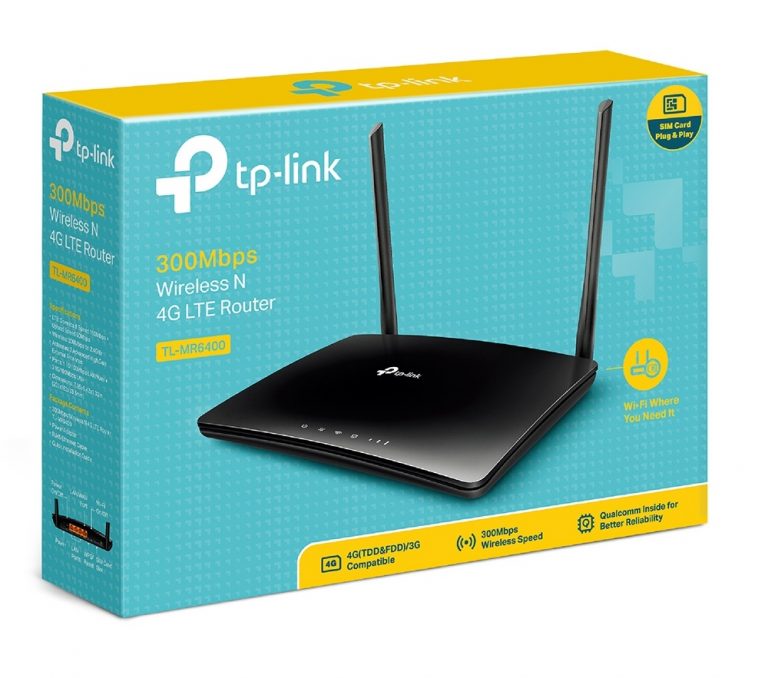Router 4g Chip Lte Inalámbrico N 300mbps Tlmr6400 Tp Link Blue
