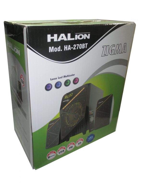 Parlante 2.1 Halion Zigma HA-270BT 50 Watts + Bluetooth - Negro - Imagen 2