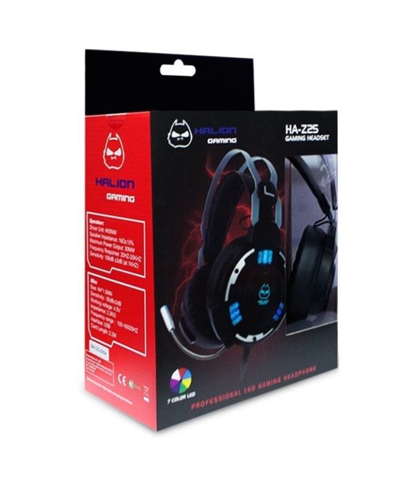 Audifono Auricular Gamers Halion Ha-z25 Led Usb Plug 3.5 M - Imagen 3