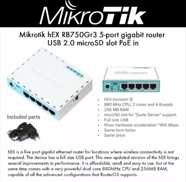 Mikrotik Rb750gr3 5 Puertos Gigabit 256 Mb Router Ethernet - Imagen 4