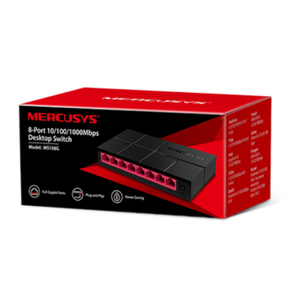 SWITCH Gigabit 8 PUERTOS 10/100/1000 Mbps MERCUSYS MS108G
