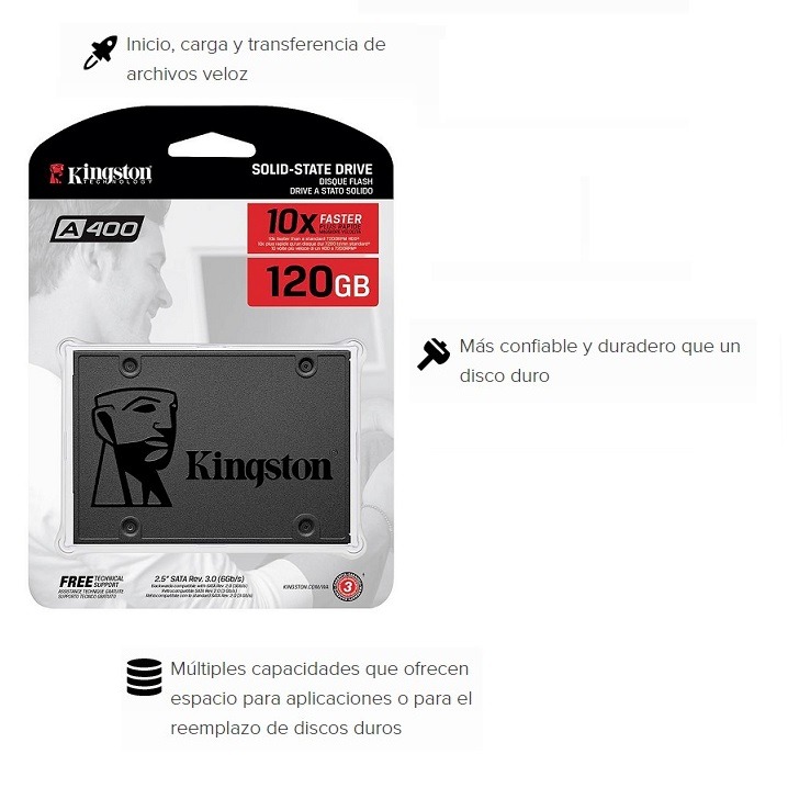 Conversacional objetivo Empleado Disco Duro Solido Original 120gb Ssd Kingston A400 2.5 Hd | Blue Planet  Technology