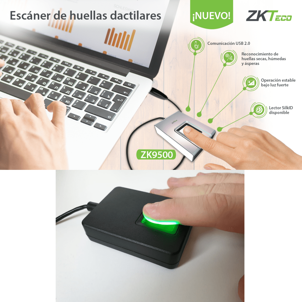 Lector Escáner Huellas Usb Zkteco Zk9500 | Blue Planet Technology