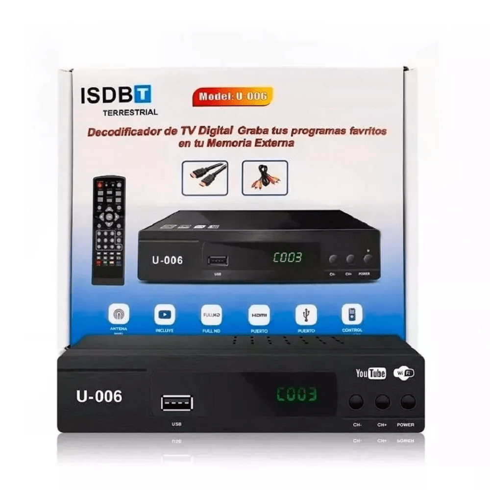 Decodificador TDT Sintonizador De Televisión Digital HD DVB2 GENERICO