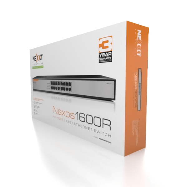 Switch De 16 puertos Fast Ethernet rack Naxos1600R Nexxt