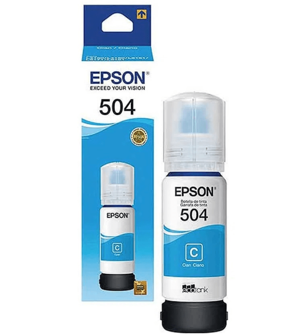 Tinta Original Cyan Azul T504 EPSON impresoras