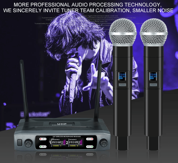 Kit/Combo Micrófono inalámbrico UHF ultra alta frecuencia