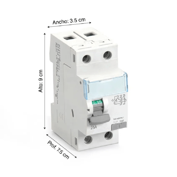 Interruptor Diferencial 2P 25A 230Vac 30Ma Yohad - Imagen 2