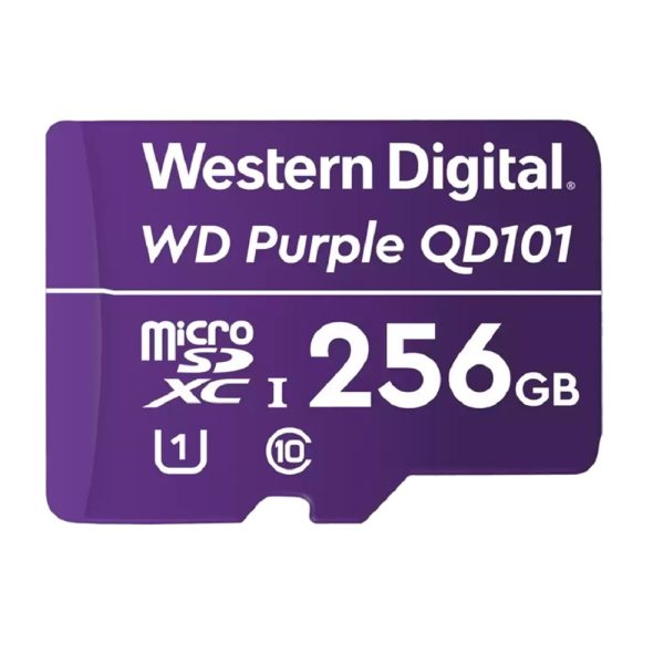 Memoria micro SD 256GB WD purpura class 10 SC QD101 para Camaras de videovigilancia - Imagen 2