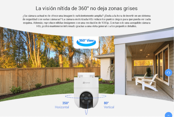 Camara IP externa PTZ Giratoria CS-H8C-R100-1K2WKFL 2MP 1080P WiFi/Ethernet Ezviz - Imagen 5