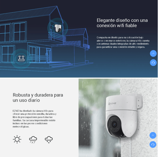 Camara IP externa PTZ Giratoria CS-H8C-R100-1K2WKFL 2MP 1080P WiFi/Ethernet Ezviz - Imagen 9