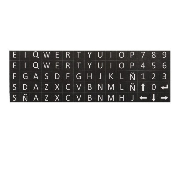Pegatinas De Teclado Negro Letras blancas Grandes castellano