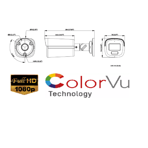 Cámara Tubo Metálico audio Full HD Hikvision 40mt HK-DS2CE12DF0T-LFS - Imagen 3