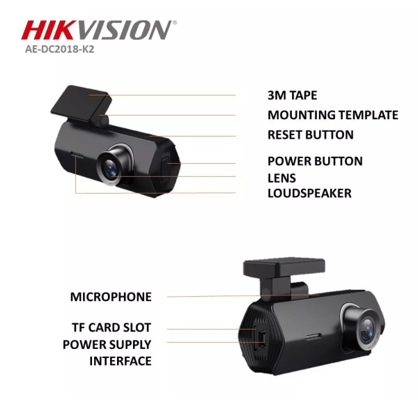 Cámara Vehículos dash Cam k2,Full HD,Wi-Fi,Nocturna,AE-DC2018-K2 Hikvision - Imagen 5
