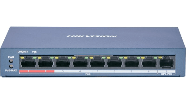 Switch 8 puertos POE metalico HikVision DS-3E0109P-E/M