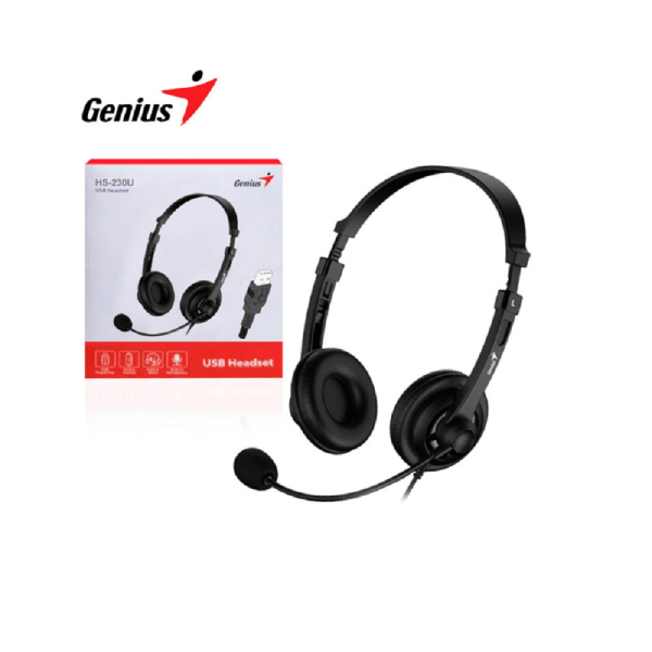 Audífono C/Micrófono Usb GENIUS HS-230U BLACK - Imagen 4