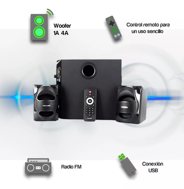 Parlante Bluetooth 80W led YORK HA-K39 Halion - Imagen 6