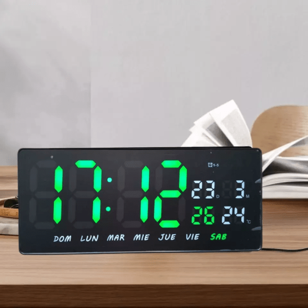 Reloj Digital de Pared LED con calendario fecha y Temperatura - Imagen 4