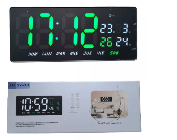 Reloj Digital de Pared LED con calendario fecha y Temperatura - Imagen 3