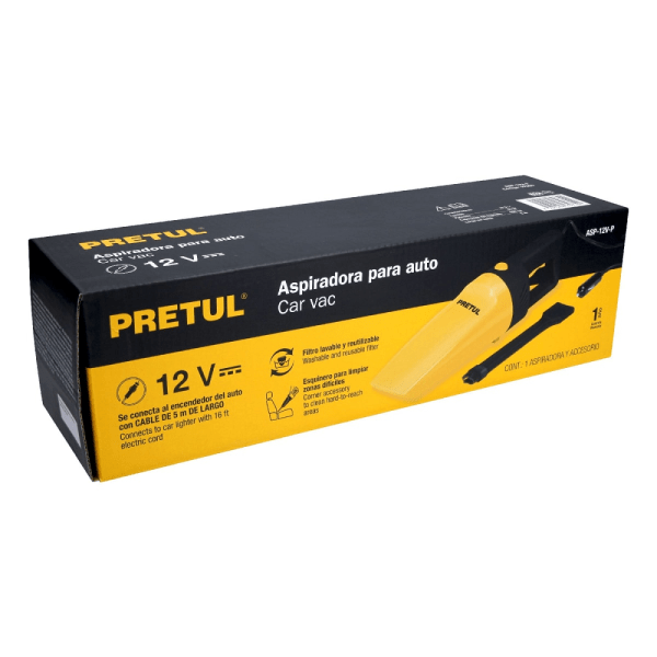 Aspiradora Portatil Para Auto 12v Cigarrera Asp-12v-p Pretul - Imagen 3