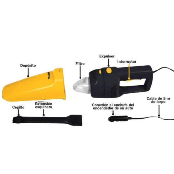 Aspiradora Portatil Para Auto 12v Cigarrera Asp-12v-p Pretul - Imagen 4