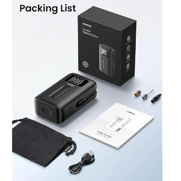 Inflador Compresor Aire Portatil Llanta Ugreen Cd259 Batería - Imagen 3