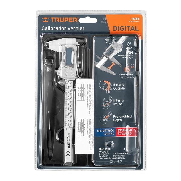 Calibrador Diámetro vernier digital 6" acero Truper - Imagen 4
