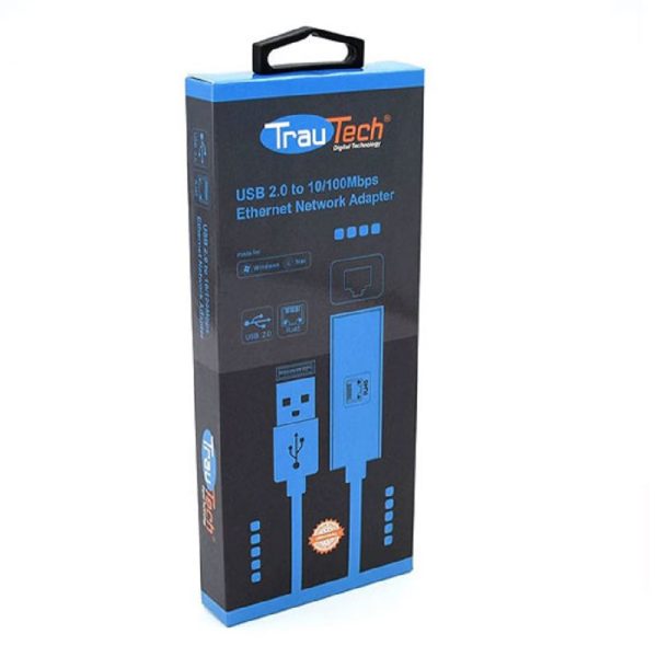 Adaptador De Red Usb 2.0 a Lan Ethernet 100mbps Trautech PE-LO100 - Imagen 3