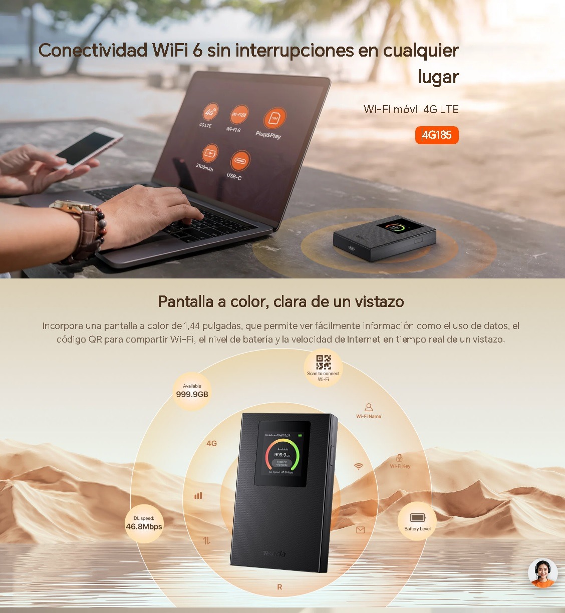 Router portatil WIFI CHIP 4G185 Tenda - Imagen 5