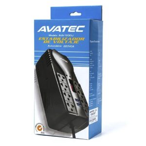 Estabilizador Avatec 8 Tomas Ava-1200ub 1200va, 600w, 2 Usb Negro