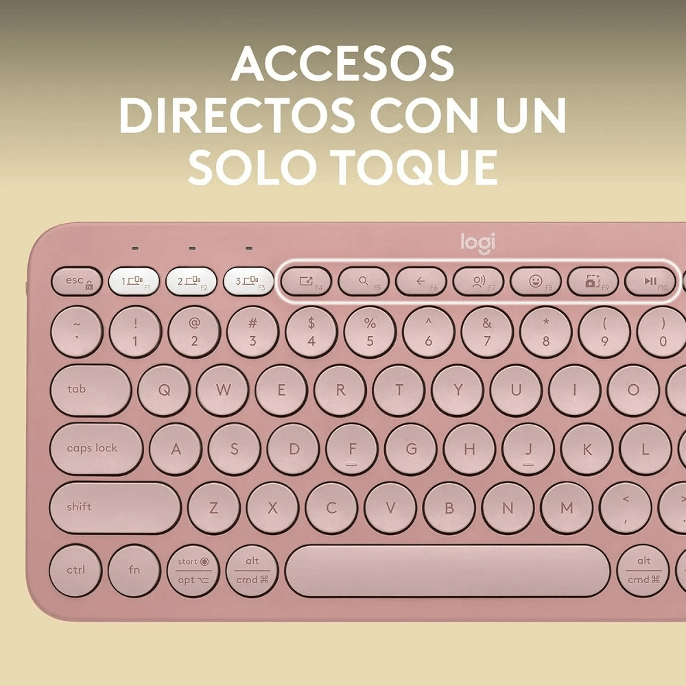 Teclado Inalambrico Bluetooth Logitech Pebble Keys 2 K380s Rosado Español - Imagen 7