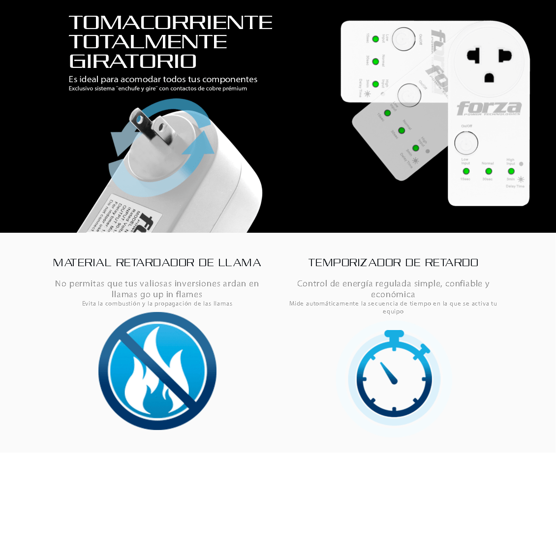 Protector de Voltaje 900J 1500W 1 toma FORZA FVP-1212B-NG - Imagen 4